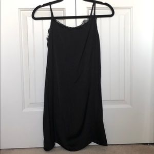 Hollister Silky Spaghetti Strap Slip Black Dress